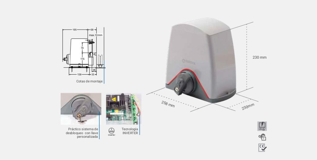 Asombro Pigmalión petróleo Puma Inverter | Motor para puertas correderas residenciales | ERREKA  Accesos Automáticos