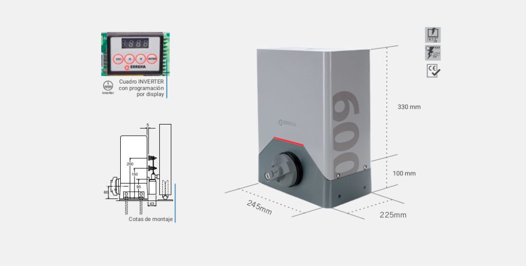 Motores puerta corredera residencial hasta 600kg